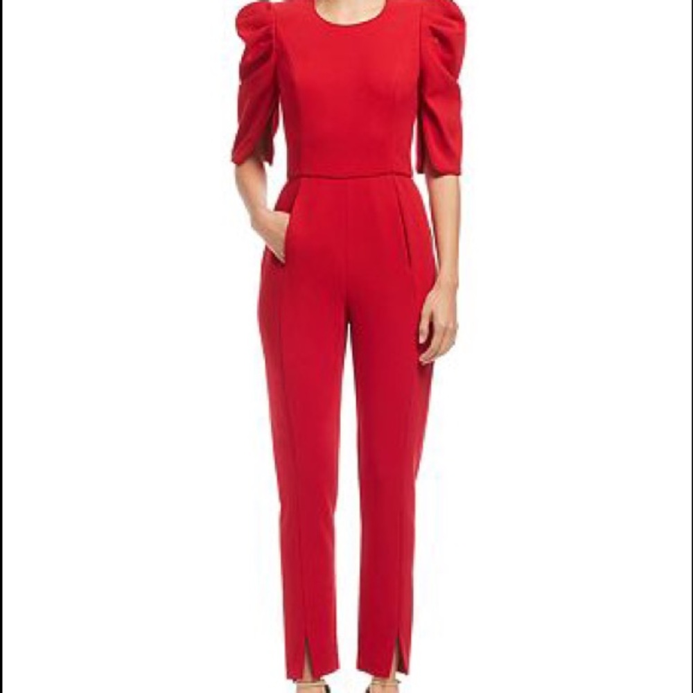 ❤️Russo Jumpsuit Black Halo Size 2. Red. Back Zipper. With Sleeves